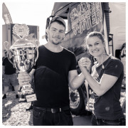 Olle, winner of the Volo Trucks arm wrestling championship 2017